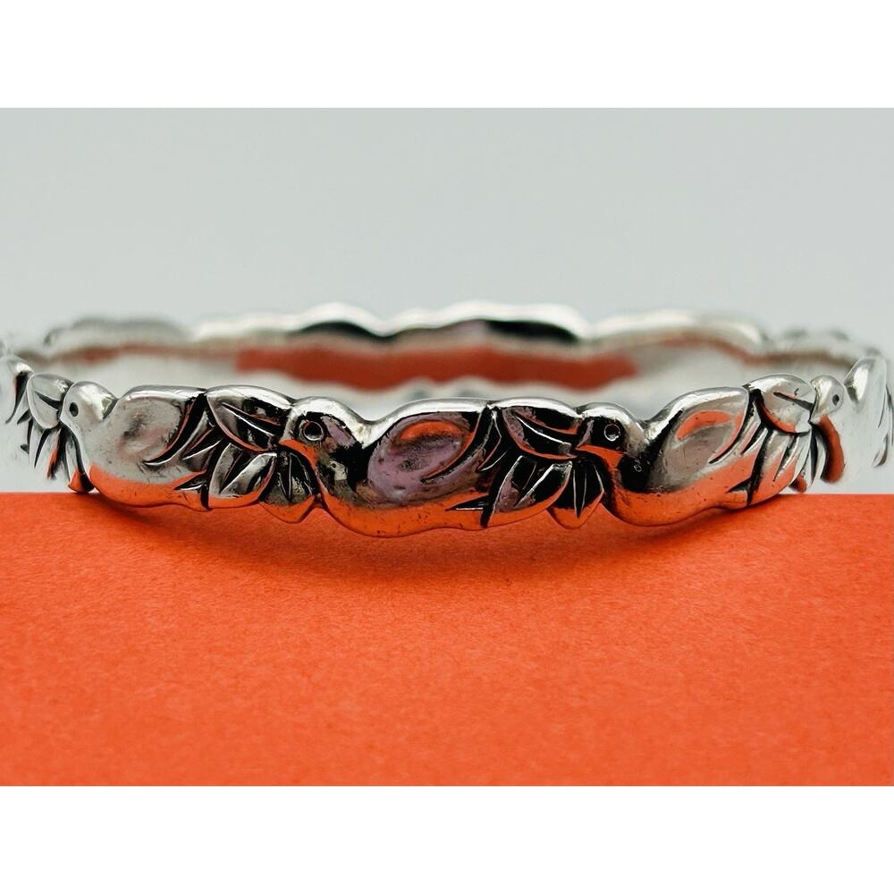HTF James Avery Retired Sterling Silver Dove/Bird In Flight Eternity Bracelet 7" - Picture 5 of 12